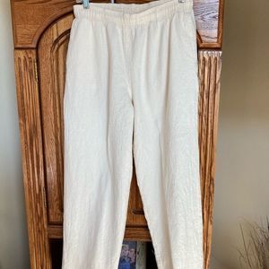 Cotton pants, cream color.